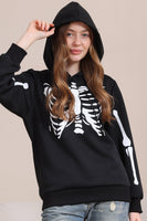 Laden Sie das Bild in den Galerie-Viewer, Schwarze Skelett Kapuze Halloween Familie Sweatshirts