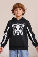 Laden Sie das Bild in den Galerie-Viewer, Schwarze Skelett Kapuze Halloween Familie Sweatshirts