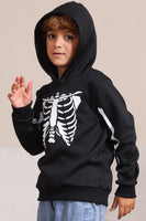 Laden Sie das Bild in den Galerie-Viewer, Schwarze Skelett Kapuze Halloween Familie Sweatshirts