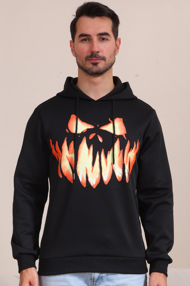 Laden Sie das Bild in den Galerie-Viewer, Schwarze Teufel Kürbis Druck Kapuze Halloween Familie Sweatshirts