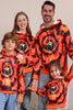 Laden Sie das Bild in den Galerie-Viewer, Gruselige orange Familien-Sweatshirts mit Skelett-Druck und Kapuze