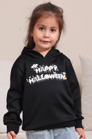 Laden Sie das Bild in den Galerie-Viewer, Schwarze Halloween-Familien-Sweatshirts mit Textdruck und Kapuze