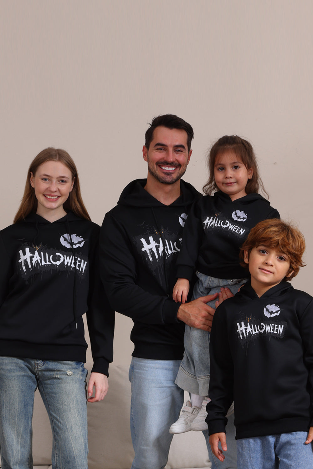 Familienset Schwarzes Langarm-Sweatshirt