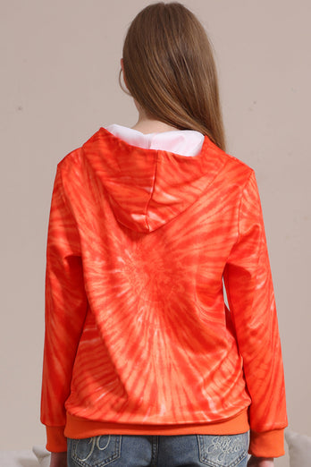 Orange Halloween Familienanzug Langärmeliges Kapuzensweatshirt