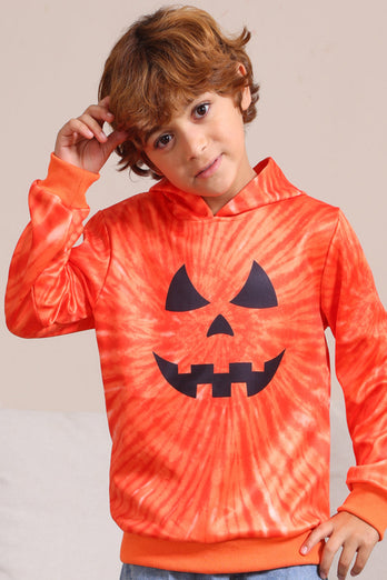 Orange Halloween Familienanzug Langärmeliges Kapuzensweatshirt