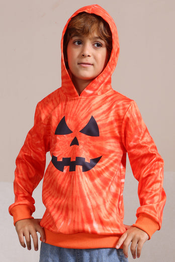 Orange Halloween Familienanzug Langärmeliges Kapuzensweatshirt