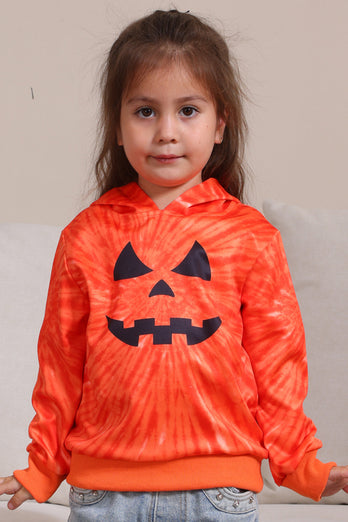 Orange Halloween Familienanzug Langärmeliges Kapuzensweatshirt