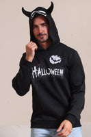 Laden Sie das Bild in den Galerie-Viewer, Schwarzes Halloween Familienkostüm Kapuzensweatshirt