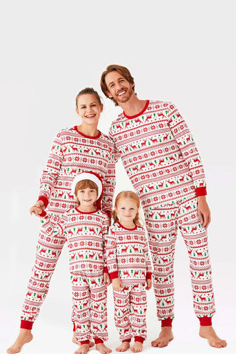 Roter Hirsch bedruckte Weihnachts-Familienpyjama-Sets