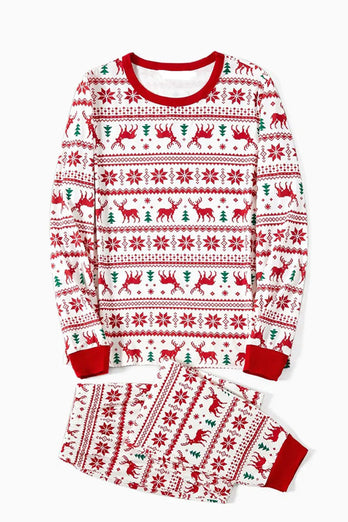 Roter Hirsch bedruckte Weihnachts-Familienpyjama-Sets