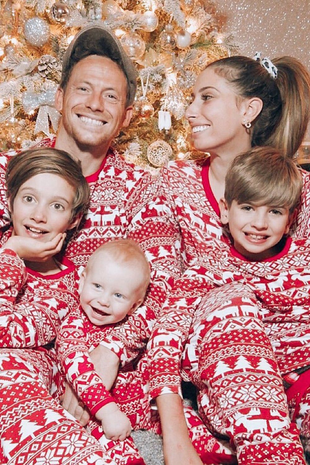 Rotes Weihnachtsmuster bedruckt Familie passende Pyjama-Sets