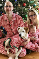 Laden Sie das Bild in den Galerie-Viewer, Rote Streifen bedruckte gekerbte Revers Familie Pyjama-Sets