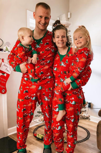 Rote Tiere bedruckte Weihnachtsfamilie Pyjama-Sets