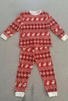 Rote Schneeflocke bedruckt Weihnachten Familie passende Pyjama-Sets