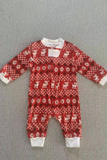 Rote Schneeflocke bedruckt Weihnachten Familie passende Pyjama-Sets