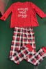 Laden Sie das Bild in den Galerie-Viewer, Passender familienweicher Pyjama rote karierte Hosen warme lockere Basic Fashion Pyjama Set