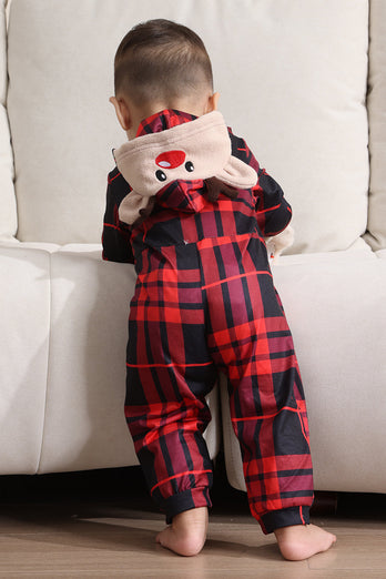 Roter Merry Christmas Pyjamas für die Familie Kapuzen-Einteiler Pjs Holiday Pyjamas Set