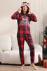 Laden Sie das Bild in den Galerie-Viewer, Roter Merry Christmas Pyjamas für die Familie Kapuzen-Einteiler Pjs Holiday Pyjamas Set