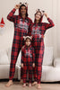 Laden Sie das Bild in den Galerie-Viewer, Roter Merry Christmas Pyjamas für die Familie Kapuzen-Einteiler Pjs Holiday Pyjamas Set