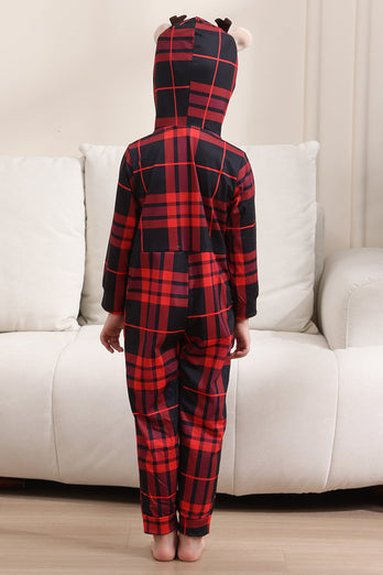 Roter Merry Christmas Pyjamas für die Familie Kapuzen-Einteiler Pjs Holiday Pyjamas Set