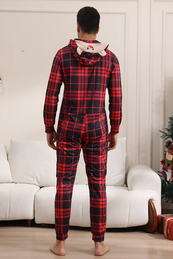 Roter Merry Christmas Pyjamas für die Familie Kapuzen-Einteiler Pjs Holiday Pyjamas Set