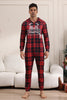 Laden Sie das Bild in den Galerie-Viewer, Roter Merry Christmas Pyjamas für die Familie Kapuzen-Einteiler Pjs Holiday Pyjamas Set