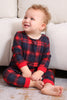 Laden Sie das Bild in den Galerie-Viewer, Schwarz Rot Familie Passende Pyjamas Erwachsene Kinder Baby Tops und Karierte Hosen Weihnachten Pyjama Set