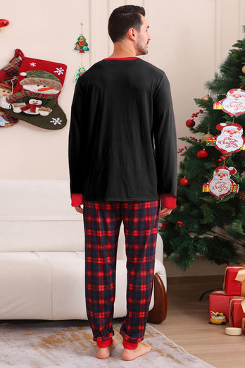 Schwarz Rot Familie Passende Pyjamas Erwachsene Kinder Baby Tops und Karierte Hosen Weihnachten Pyjama Set