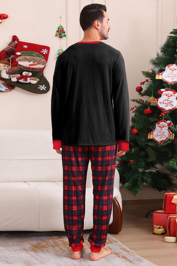 Schwarz Rot Familie Passende Pyjamas Erwachsene Kinder Baby Tops und Karierte Hosen Weihnachten Pyjama Set