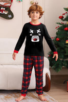 Laden Sie das Bild in den Galerie-Viewer, Schwarz Rot Familie Passende Pyjamas Erwachsene Kinder Baby Tops und Karierte Hosen Weihnachten Pyjama Set