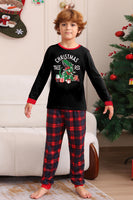 Laden Sie das Bild in den Galerie-Viewer, Schwarz Rot Familie Passende Pyjamas Erwachsene Kinder Baby Tops und Karierte Hosen Weihnachten Pyjama Set