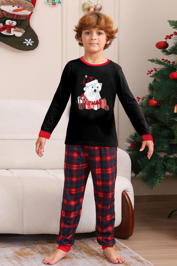 Schwarz Rot Familie Passende Pyjamas Erwachsene Kinder Baby Tops und Karierte Hosen Weihnachten Pyjama Set