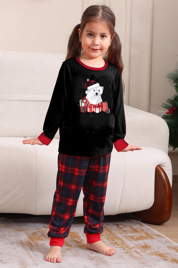 Schwarz Rot Familie Passende Pyjamas Erwachsene Kinder Baby Tops und Karierte Hosen Weihnachten Pyjama Set