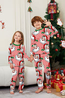 Laden Sie das Bild in den Galerie-Viewer, Rot Gestreiftes Langärmeliges Bedrucktes Weihnachtspyjama-Set