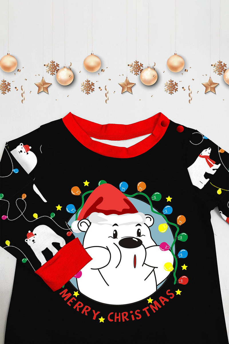 Laden Sie das Bild in den Galerie-Viewer, Schwarzer Langärmeliger Familienpyjama mit Birnenmuster