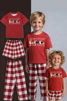 Laden Sie das Bild in den Galerie-Viewer, Roter Hundedruck Kurzärmeliger Passender Familienpyjama