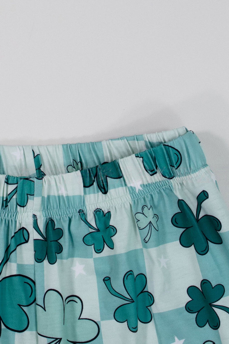 Laden Sie das Bild in den Galerie-Viewer, Hellblauer Bedruckter Kurzarm-Pyjama für die Familie