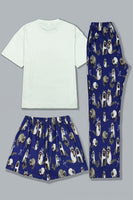 Laden Sie das Bild in den Galerie-Viewer, Hellgrüner Passender Familienpyjama mit Tiermotivdruck