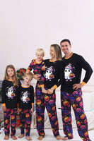 Laden Sie das Bild in den Galerie-Viewer, Schwarz Bedruckter Langärmeliger Familien Halloween Pyjama