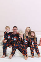 Laden Sie das Bild in den Galerie-Viewer, Marineblauer Bedruckter Langärmeliger Familien Halloween Pyjama