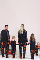 Laden Sie das Bild in den Galerie-Viewer, Marineblauer Bedruckter Langärmeliger Familien Halloween Pyjama