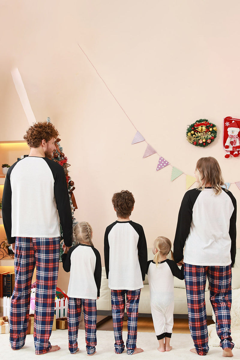 Laden Sie das Bild in den Galerie-Viewer, Schwarzer und weißer Baum Bedruckter Familien Weihnachtspyjama