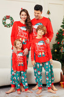 Laden Sie das Bild in den Galerie-Viewer, Rot Frohe Weihnachten Weihnachtsmann-Druck Familie Passende Pyjamas