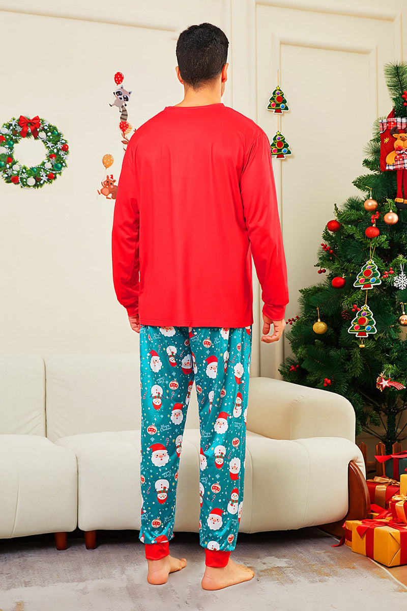 Laden Sie das Bild in den Galerie-Viewer, Rot Frohe Weihnachten Weihnachtsmann-Druck Familie Passende Pyjamas