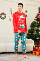 Laden Sie das Bild in den Galerie-Viewer, Rot Frohe Weihnachten Weihnachtsmann-Druck Familie Passende Pyjamas