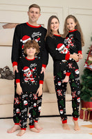 Laden Sie das Bild in den Galerie-Viewer, Schwarze Weihnachten Weihnachtsmann Druck Familie Passende Pyjama-Sets