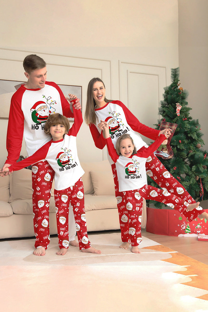 Laden Sie das Bild in den Galerie-Viewer, Roter Weihnachtsmann-Druck Weihnachten Familie Passende Pyjama