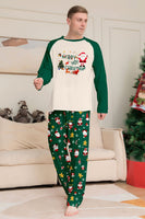 Laden Sie das Bild in den Galerie-Viewer, Dunkelgrün Weihnachtsdruck Weihnachtsmann Familien-Schlafanzug-Sets