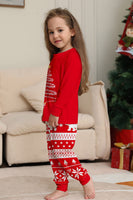 Laden Sie das Bild in den Galerie-Viewer, Roter Druck Baum Langarm Weihnachten Familie Passender Pyjama