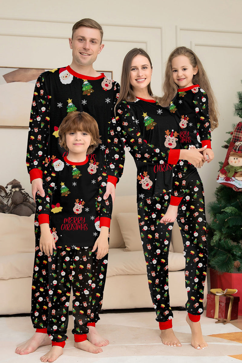 Laden Sie das Bild in den Galerie-Viewer, Weihnachten Gemütlicher Roter Druck Familie Passendes Pyjama-Set